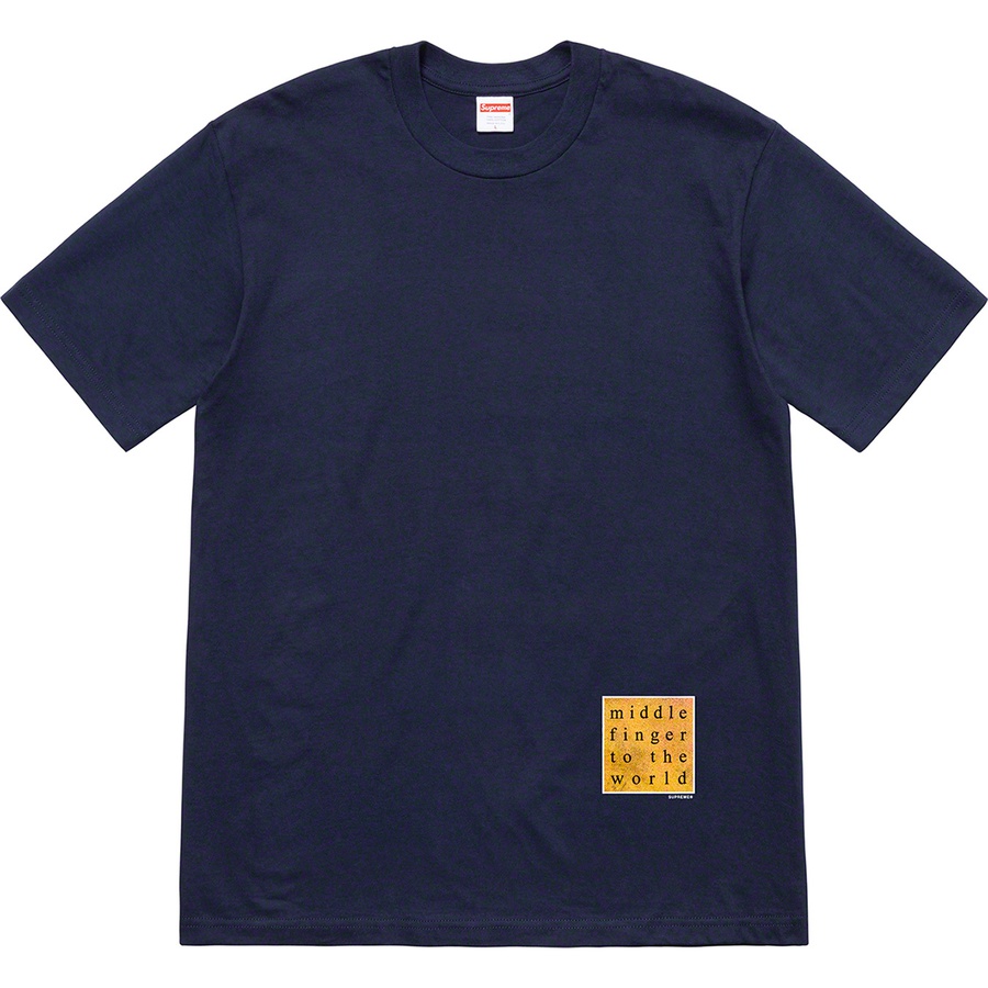 Supreme Middle Finger To The World Tee Navy Novelship